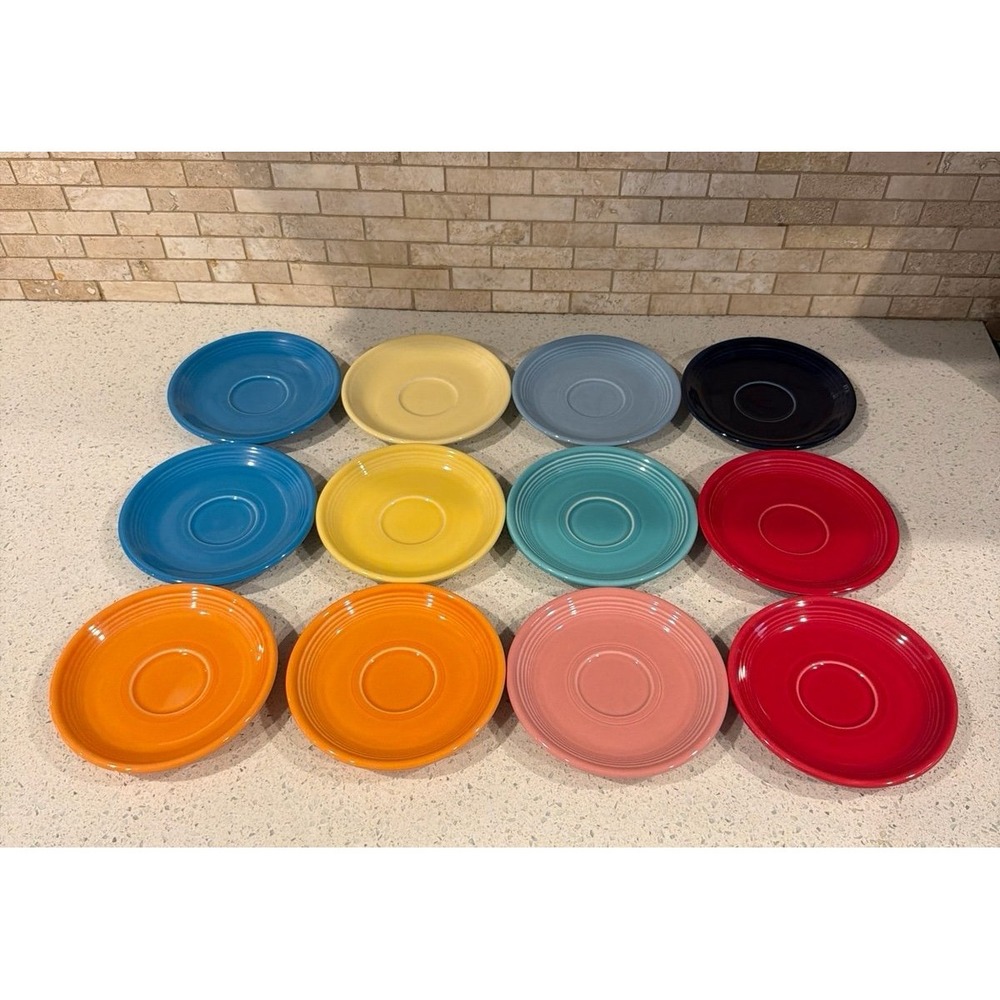 Fiesta Fiestaware Saucer Lot of 12 Mixed Colors Homer Laughlin USA